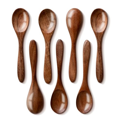 INANOSA 7-Piece Small Wooden Spoons – 5.75 Inch Acacia Wood Teaspoons for Coffee, Tea, Honey, Spices & Condiments – Natural Mini Wooden Spoons for Stirring, Serving & Kitchen Use | Amazon (US)