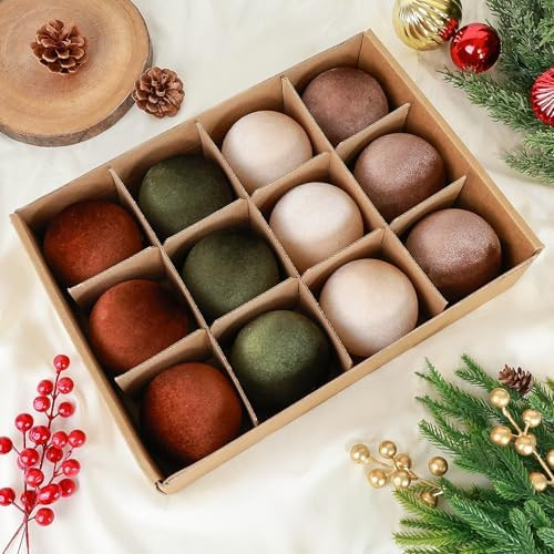 Christmas Tree Ornaments Velvet Balls, 3.15in Large Velvet Christmas Balls Ornaments for Tree Dec... | Amazon (US)