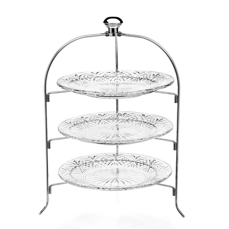 Dublin Crystal 3 Tiered Round Serving Stand | Wayfair North America