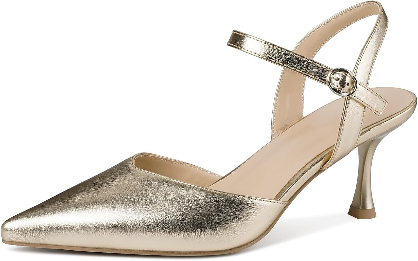 Rhinestone Kitten Heels for Women Pointed Closed Toe Dress Shoes for Women Slingback Heels Dressy... | Amazon (US)