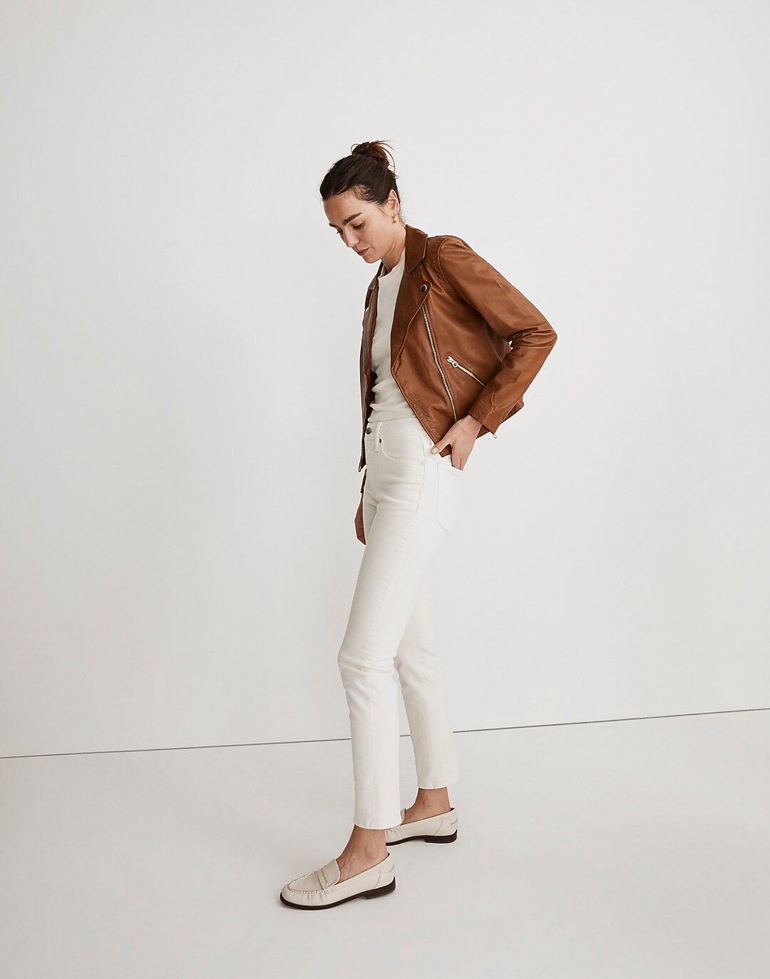 The Washed Leather Motorcycle Jacket | Madewell