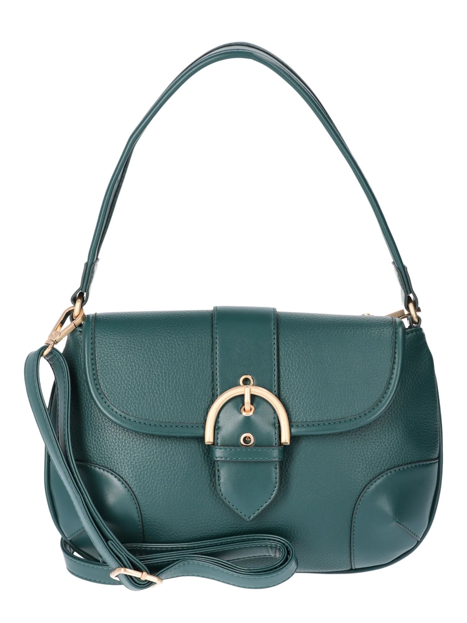 Time and Tru Women's Heather Shoulder Buckle Bag, Green Smoke | Walmart (US)