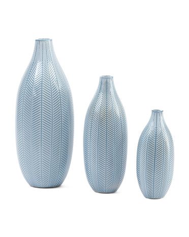 3pc Chevron Ceramic Vase Set | TJ Maxx