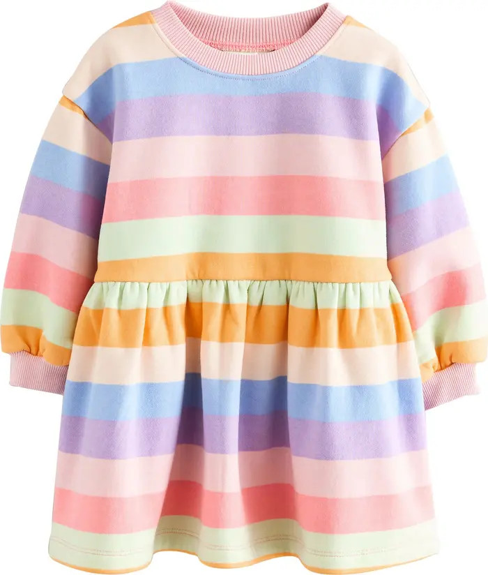 Kids' Stripe Long Sleeve Drop Waist Dress | Nordstrom