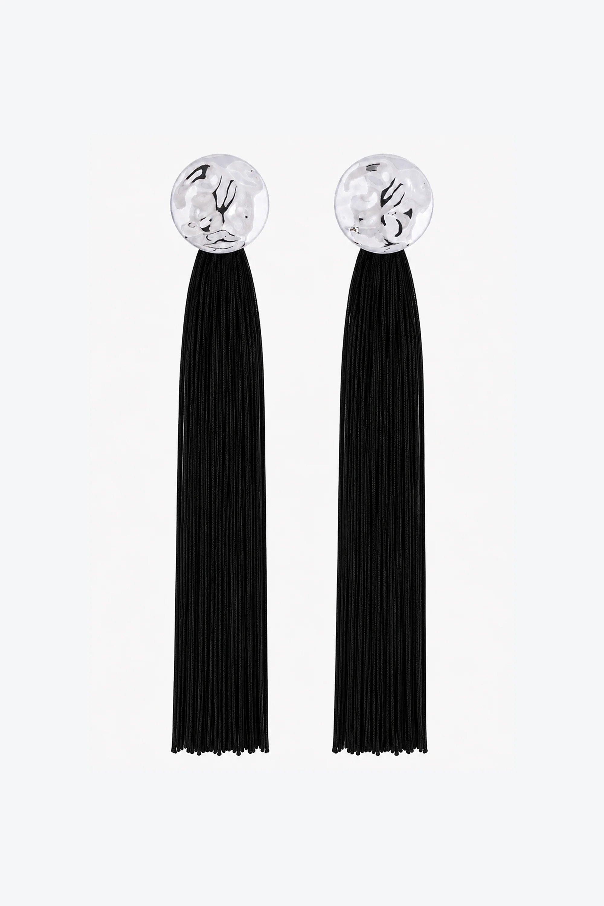 Fringe Tassel Earring (Silver/Black) Silver/Black | SAME