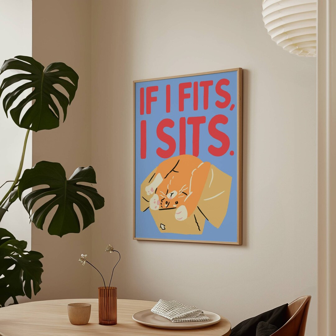 Ginger Cat Wall Art, Orange Cat Wall Print, Funny Cat Poster, Cat Lover Gift, Cute Cate Digital D... | Etsy (US)