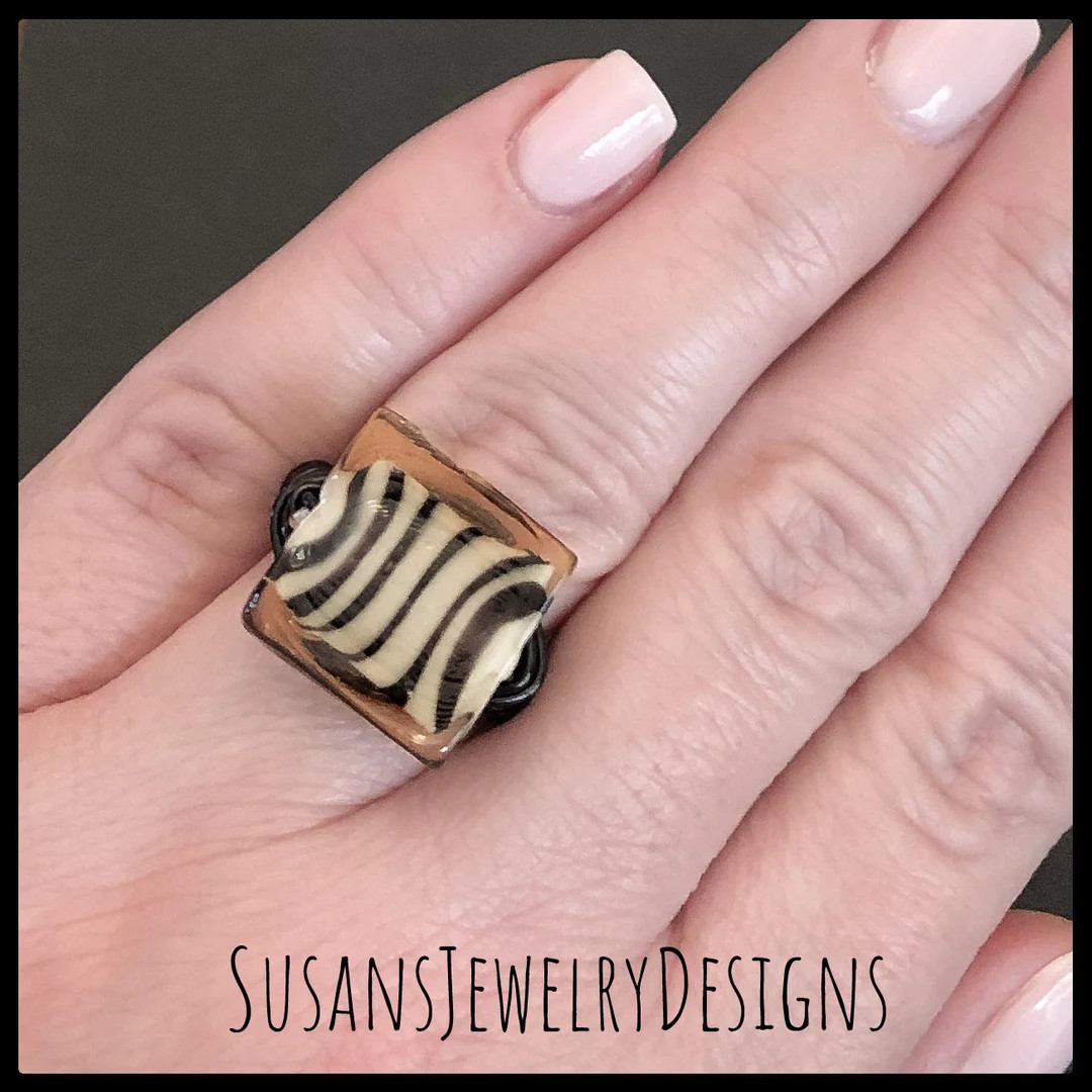 Tiger Animal Print Ring, Wire Wrapped Jewelry, Year of the Tiger, Gift for Her, Custom Size, Brow... | Etsy (US)