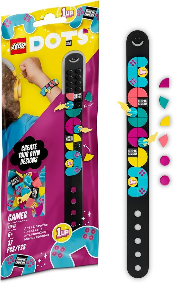 LEGO DOTS Gamer Bracelet with Charms 41943 DIY Craft Bracelet Kit; A Creative Gift for Arcade Gam... | Amazon (US)