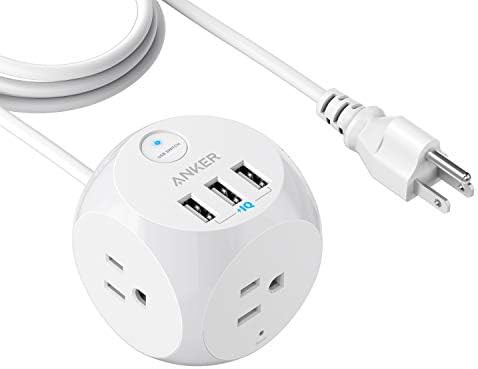 Amazon.com: Anker Power Strip with USB, 5 ft Extension Cord, PowerPort Cube USB with 3 Outlets an... | Amazon (US)