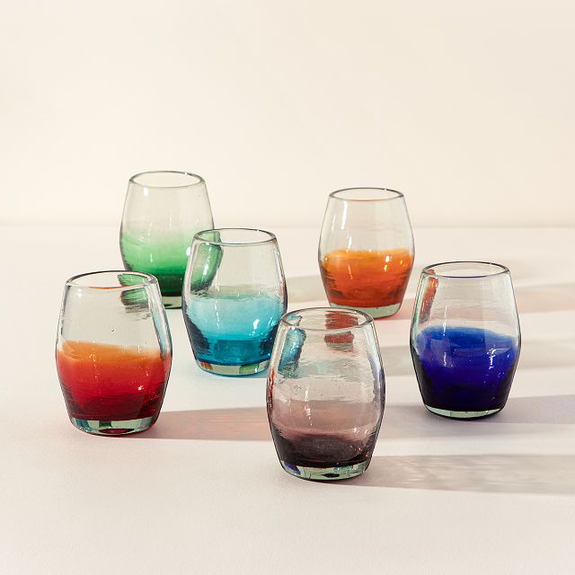 Multicolor Ombre Stemless Wine Glass Set | UncommonGoods