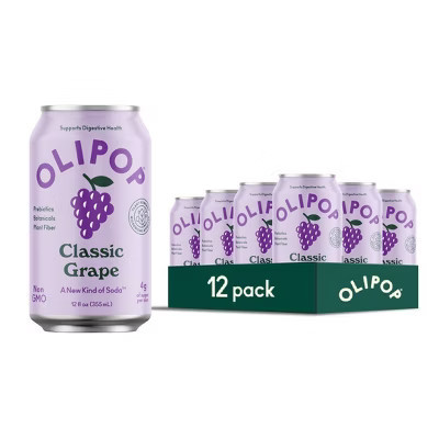 OLIPOP Classic Grape Soda - 12ct/12 fl oz Cans | Target