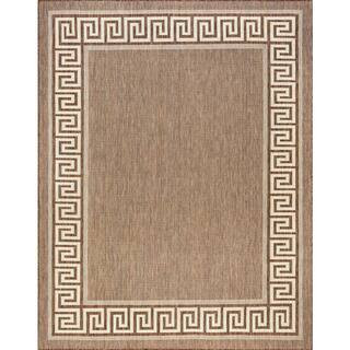 Tayse Rugs Eco Greek Key Brown 8 ft. x 10 ft. Indoor/Outdoor Area Rug-ECO1003 8x10 - The Home Dep... | The Home Depot