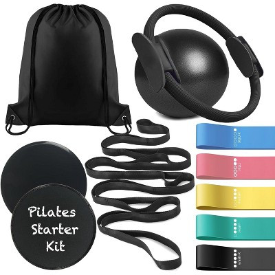 Pilates Essentials Kit for Home Workouts, Women's Equipment Set with 9" Yoga Ball, Ring, Core Sliders, 5 Resistance Bands & Strap | Target