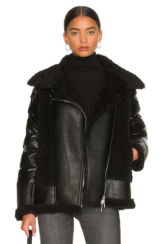 jocelyn Faux Sherpa Moto Jacket in Black from Revolve.com | Revolve Clothing (Global)