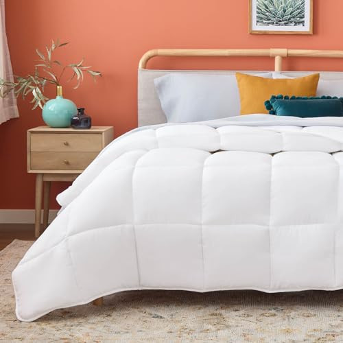 LINENSPA White Down Alternative Comforter and Duvet Insert - All-Season Comforter with Box Stitch and 8 Duvet Loops - Bedding for Kids, Teens, and Adults - Queen | Amazon (US)