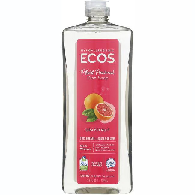 Earth Friendly Products Ecos Plant Powered Dish Soap - Grapefruit | 25 fl oz Liquid | Swanson