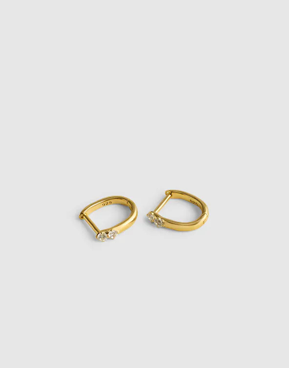 Demi-Fine Crystal Huggie Hoop Earrings | Madewell