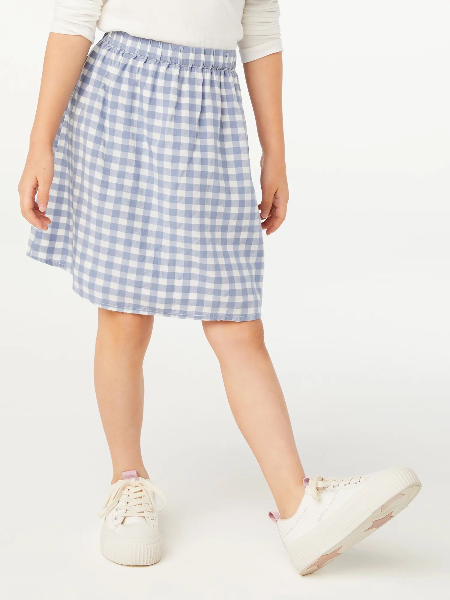 Free Assembly Girls Sheer Overlay Pull-On Skirt, Sizes 4-18 & Plus | Walmart (US)