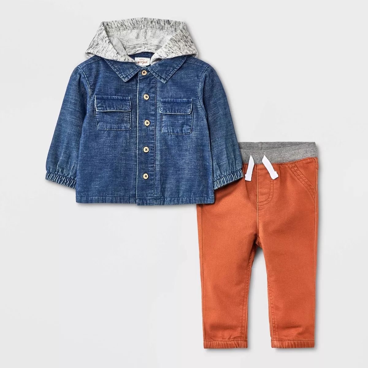 Baby Boys' Cord Mini Man Top & Bottom Set - Cat & Jack™ Indigo 0-3M | Target