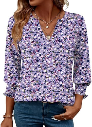 LOMON Women's 2026 Fashion Tops 3/4 Length Sleeve Business Casual Blouses Summer Tees Shirts S-4X | Amazon (US)