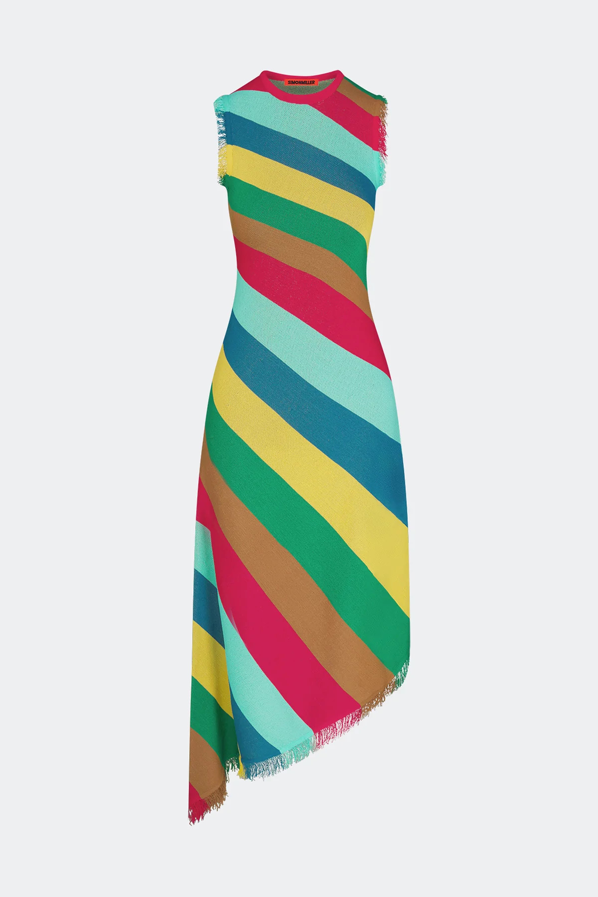 Elena Knit Dress In Vibrant Multi Stripe | Simon Miller
