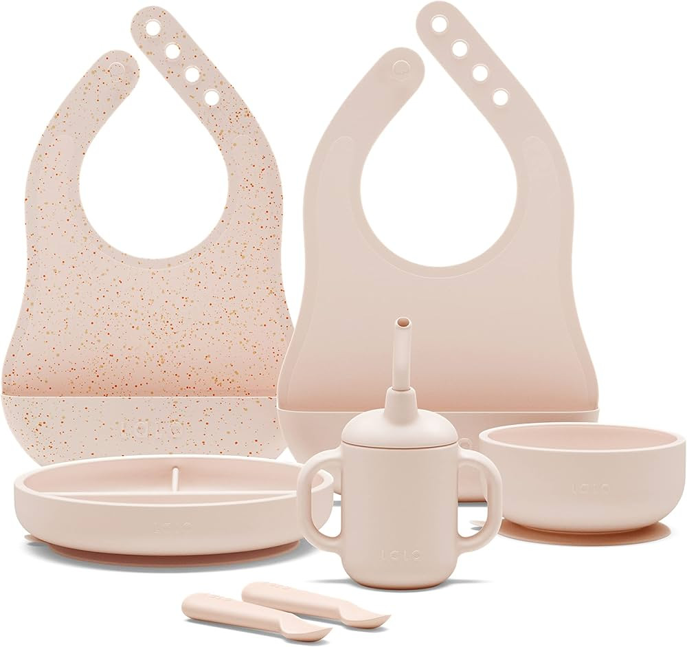 Lalo First Bites Silicone Baby Feeding Set - Baby Led Weaning Supplies - Non-Toxic Silicone - Inc... | Amazon (US)