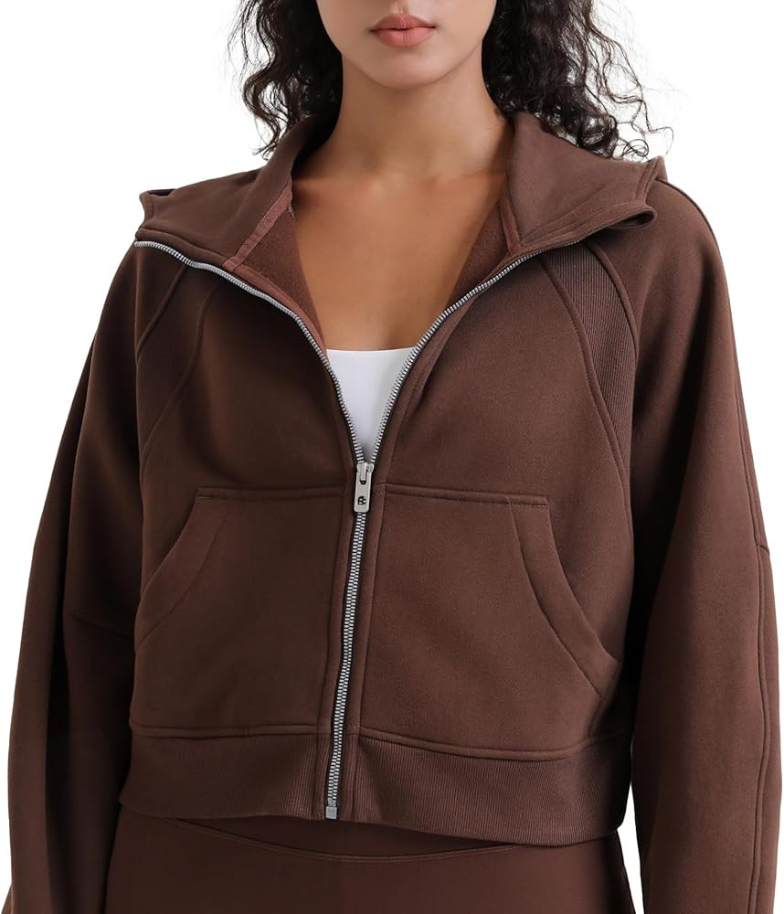 Colorfulkoala Women's Fleece Lined Oversized Hoodies Full-Zip Casual Workout Sweatshirts with Thu... | Amazon (US)