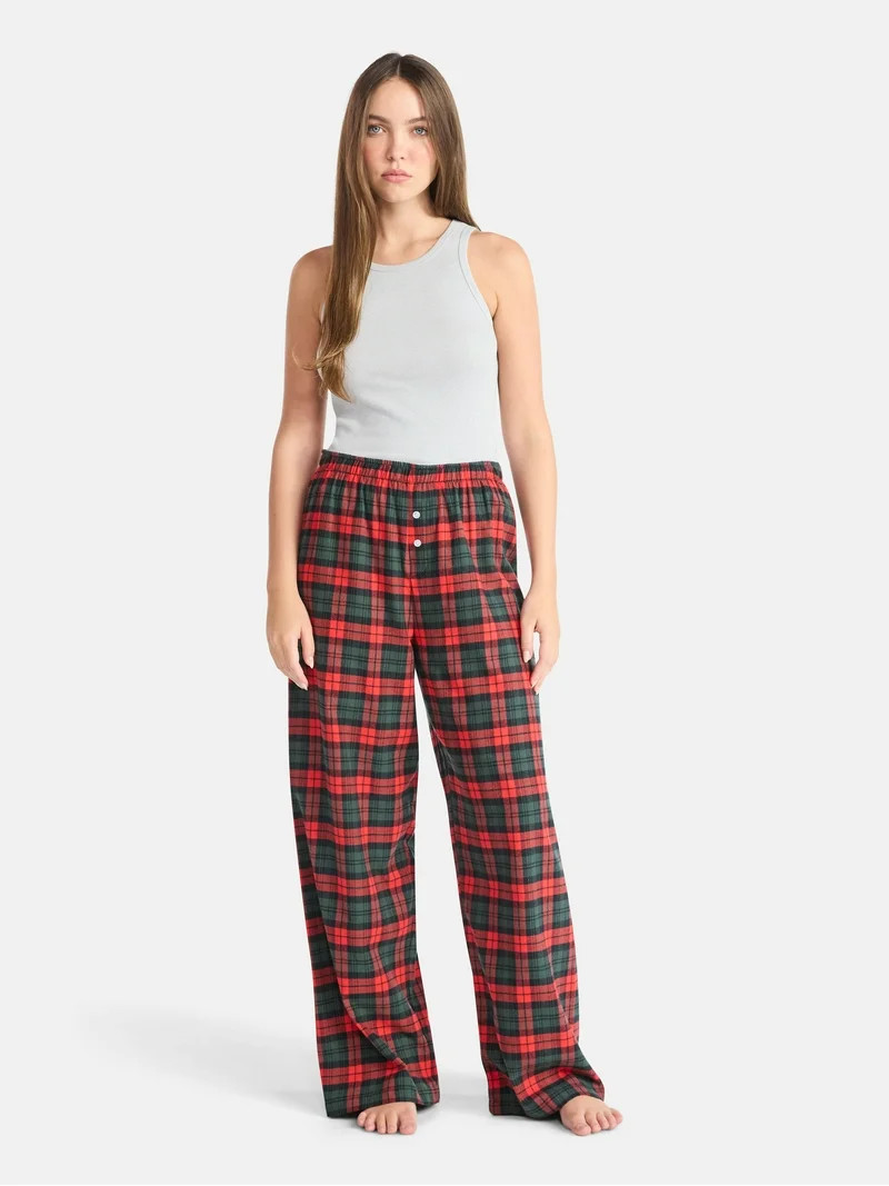 No Boundaries Sleepwear Cotton Boxer Pants, 31'' Inseam, Women’s | Walmart (US)