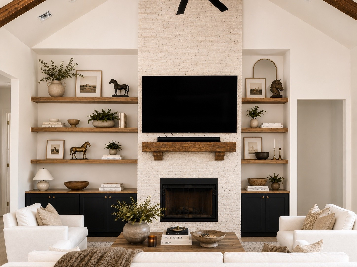 Client design 

Floating shelf styling options. These are my recommendations for the right side of the fireplace.

#LTKHome