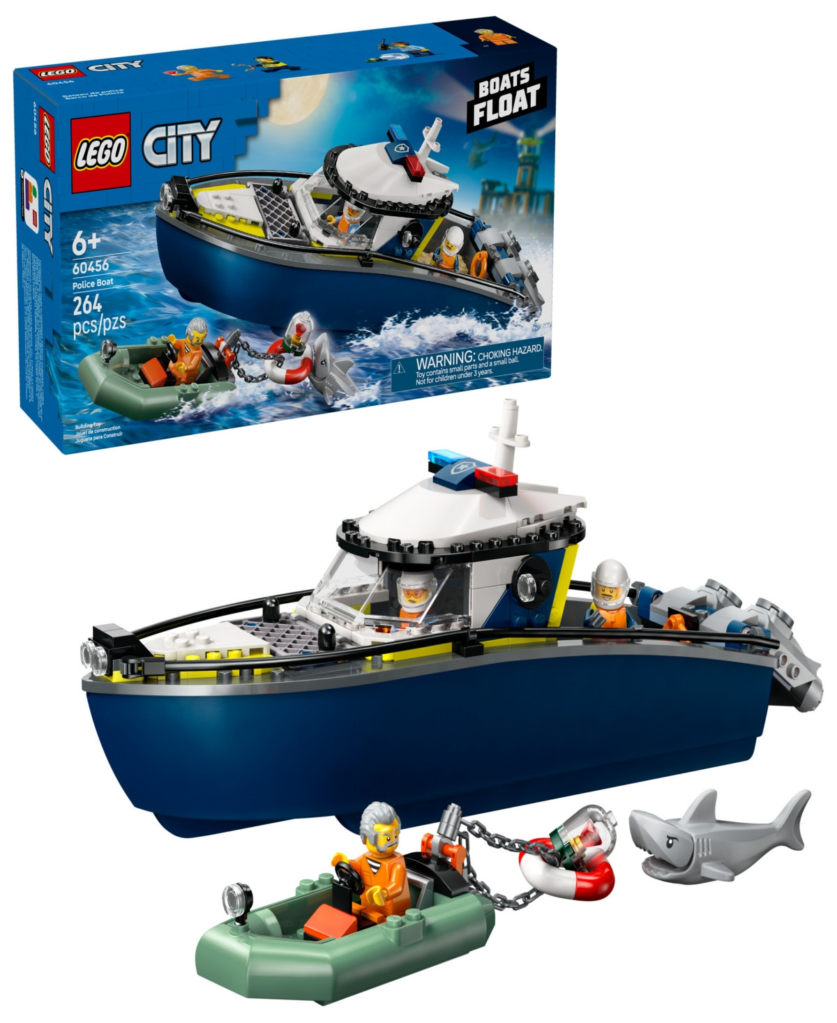 Lego City Police Boat Chase Building Toy 60456, 264 Pieces - Multicolor | Macy's