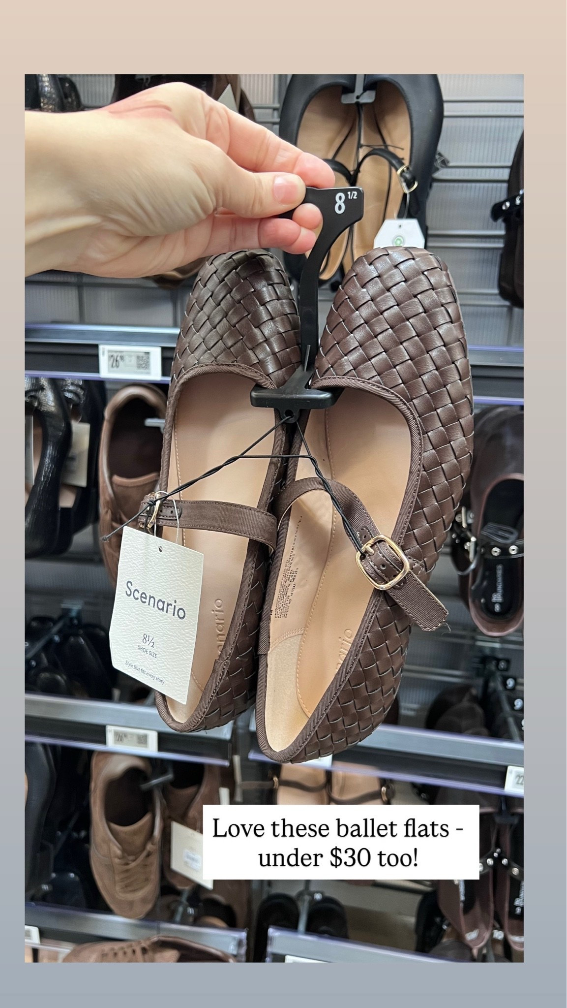 I actually grabbed today from Walmart!  Ballet flats in a chocolate brown color and under $30!