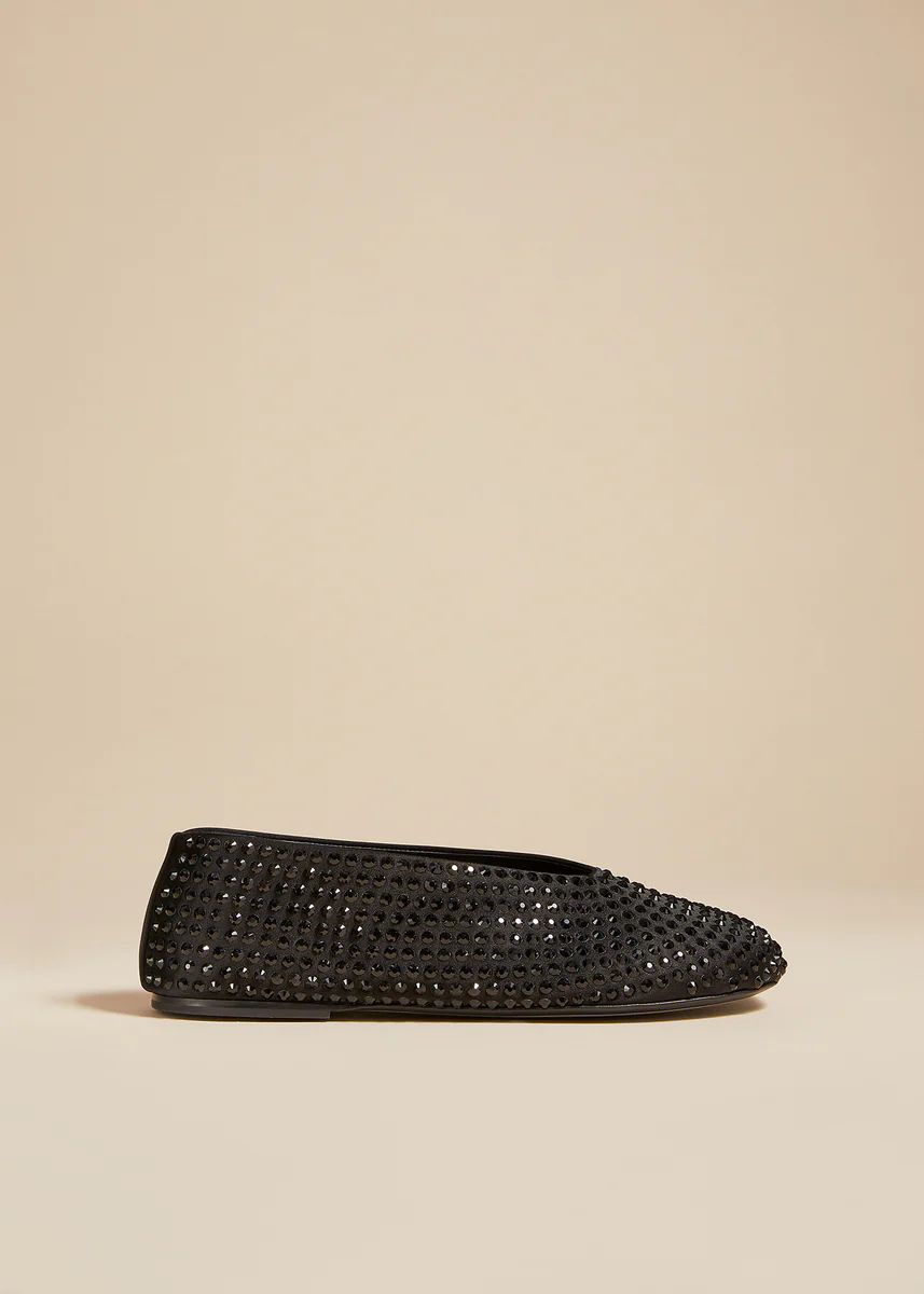 The Marcy Flat in Black with Black Crystals | Khaite