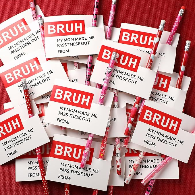 36 Sets Valentine's Day Pencils and Cards Valentines Gifts for Kids Classroom Exchange Funny Slan... | Amazon (US)