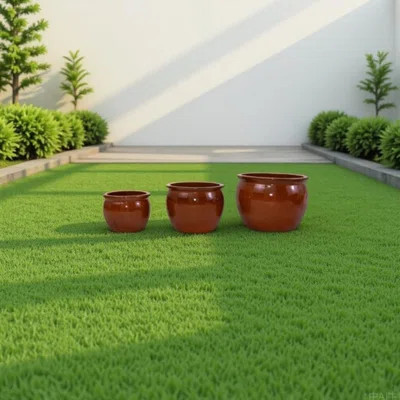 3pcs 14.5/11.6/9 Inch Ceramic Planters,Indoor/Outdoor Round Ceramic Pots for Plants, Weather Resistant & UV Resistant, Ceramic Planter for Garden, Pat | Wayfair North America