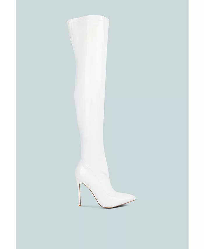 riggle long patent pu high heel boots | Macy's