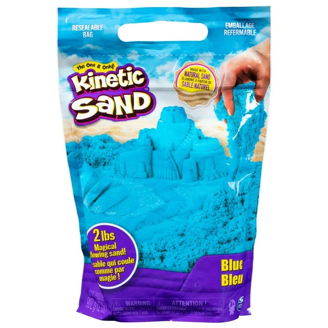 Kinetic Sand, The Original Moldable Sensory Play Sand Toys For Kids, Blue, 2 lb. Resealable Bag, ... | Walmart (US)