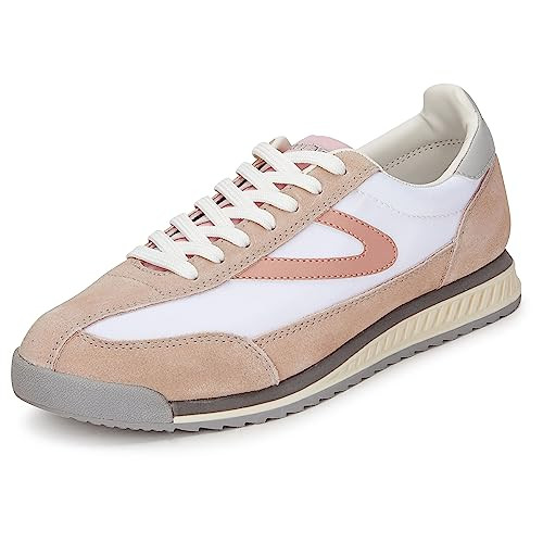 TRETORN Womens Rawlins Casual Lace-Up Sneakers, Pink/Grey, 8.5 | Amazon (US)