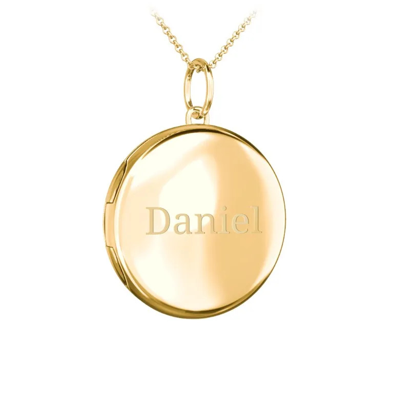 Engravable Round Photo Locket Necklace | Jewlr