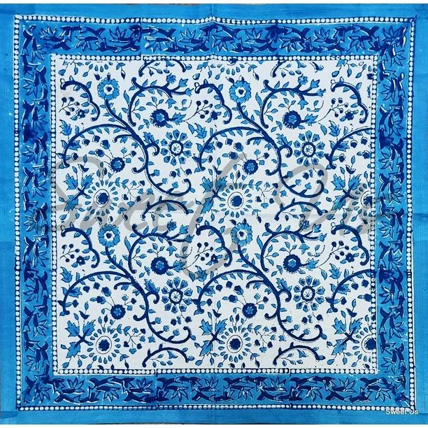 Rajasthan Block Print Floral Cotton Napkin 18 x 18 inches Table Linen | Walmart (US)