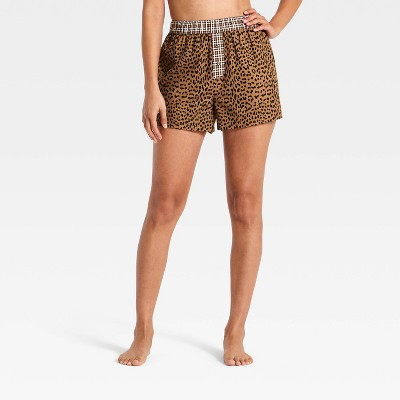 Women's Boxer Pajama Shorts - Wild Fable™ Brown M | Target
