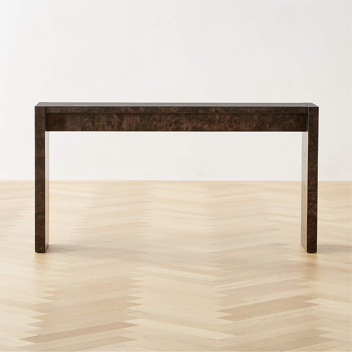 Niche 54" Black Burl Wood Console Table | CB2