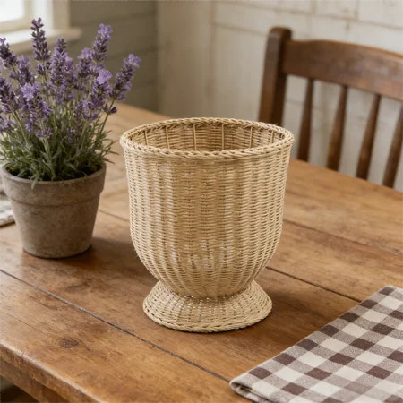 10 inch Brown Woven Rattan Planter Woven Decorative Storage Basket and Planter for Counter Kitchen, Store, Restaurant, Party | Walmart (US)