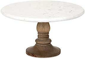 IMAX 82504 Lissa Marble Cake Stand in White – Handcrafted Cake Pedestal, Marble and Mango Wood Displ | Amazon (US)