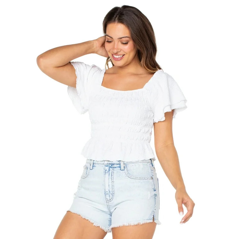 Celebrity Pink Juniors Flutter Sleeve Top | Walmart (US)