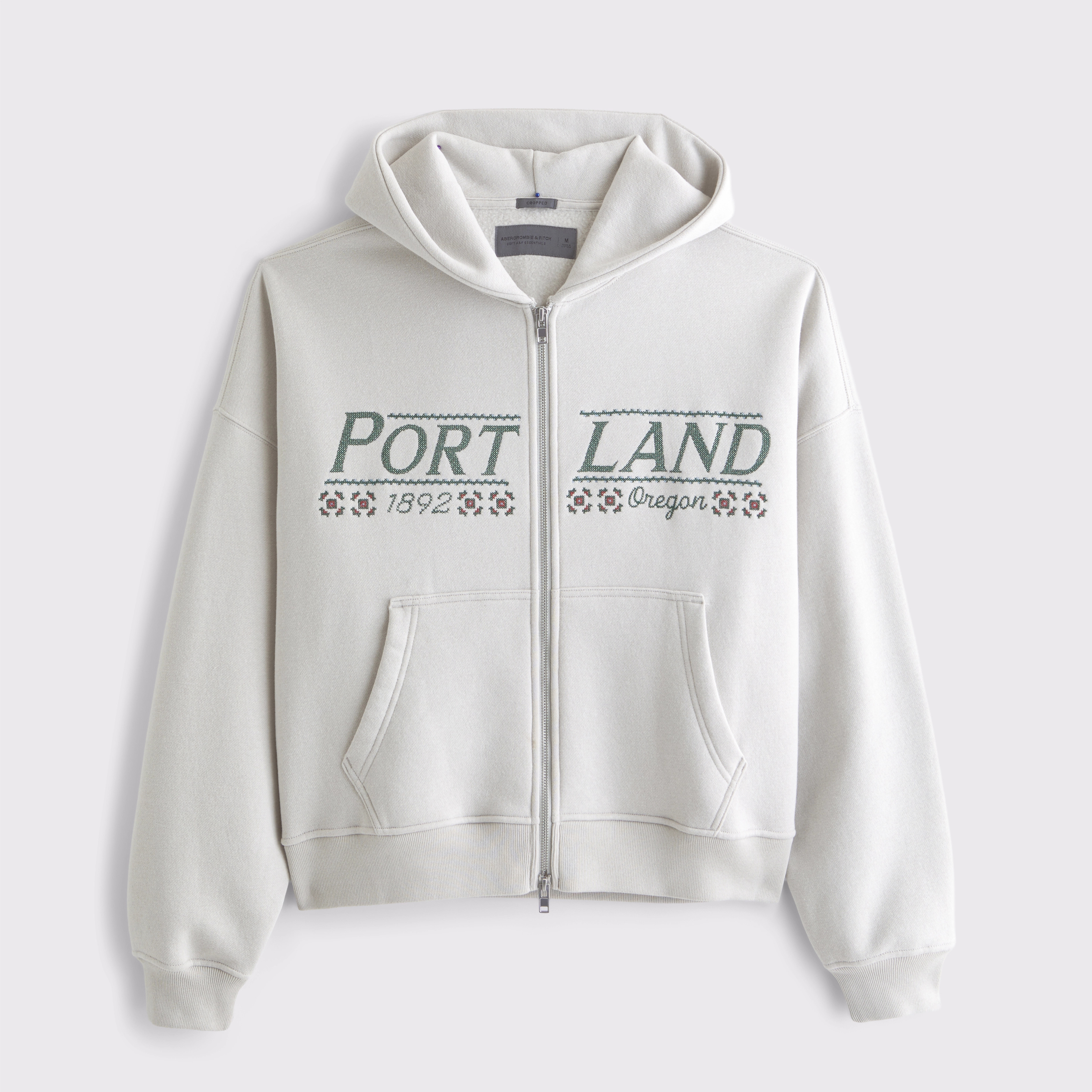 Essential Cropped Full-Zip Hoodie | Abercrombie & Fitch (US)