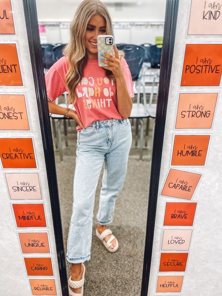 Teacher outfit for Casual Friday!
You can do hard things tee: wearing M
Jeans: true to size
Sandals: true to size & so comfy!

#LTKshoecrush #LTKunder50 #LTKSeasonal