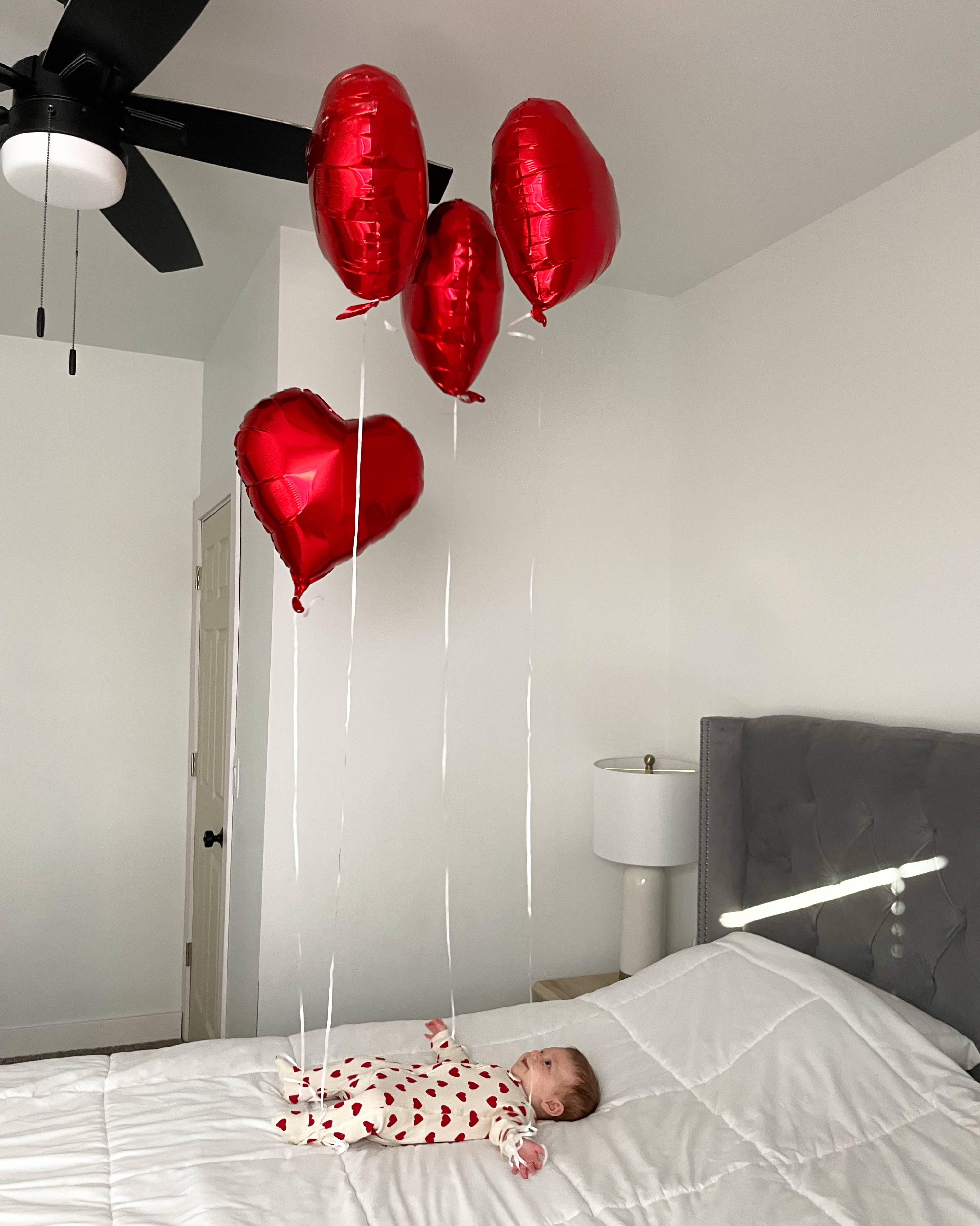 This is your sign to buy heart balloons ❤️ & tie them to your baby for a Valentine’s Day photo shoot 📷 It was so cute watching Millie kicking her legs & watching the balloons move around 🥰 

Valentine’s Day pajamas 

#LTKWatchNow #LTKBaby #LTKFindsUnder50