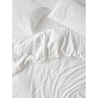 White Linen Blend Duvet Cover | Twin | Piglet in Bed | Piglet