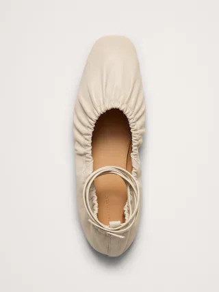 Ruched Leather Ballet Flat | Banana Republic (CA)