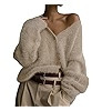 Yimoon Womens Fuzzy Cardigan Sweater V Neck Long Sleeve Button Down Slouchy Furry Knit Sweaters 2... | Amazon (US)